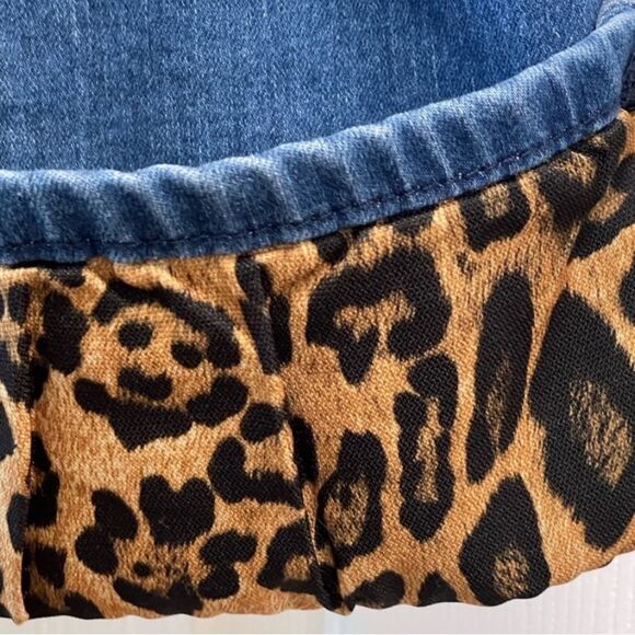 L&B Leopard patch work cropped jeans Size 22 - Picture 3 of 7